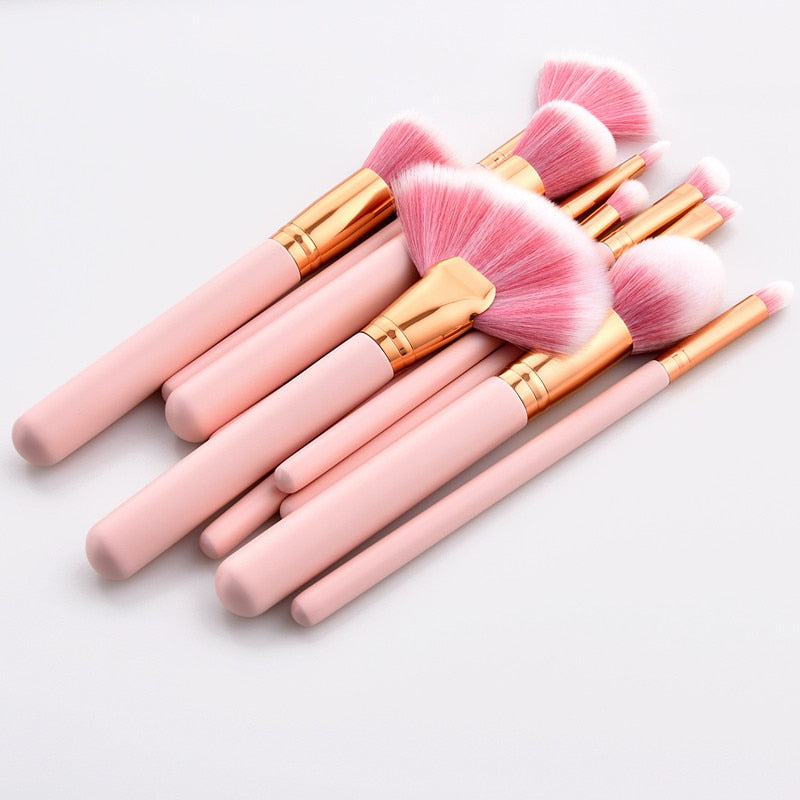 Pink Professional Makeup Brush Set