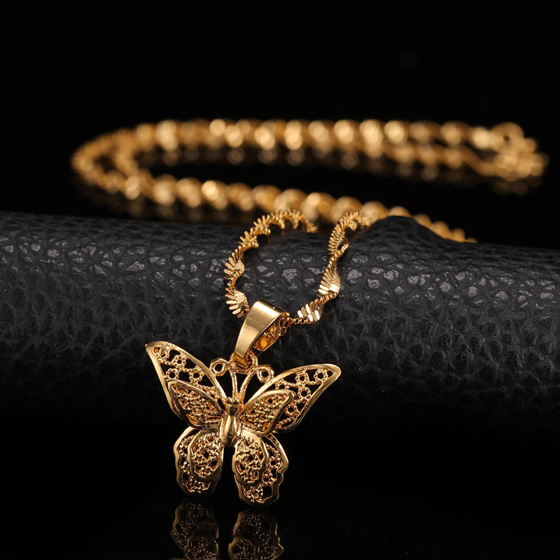 Gold Butterfly Charm Choker