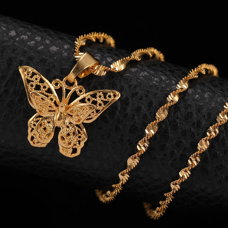 Gold Butterfly Charm Choker