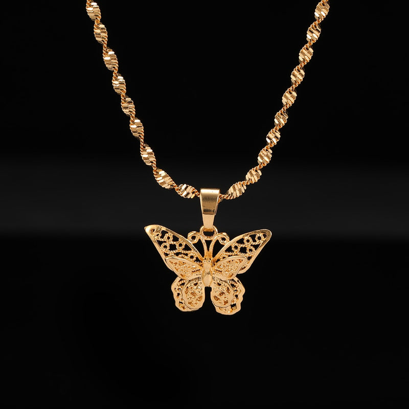 Gold Butterfly Charm Choker