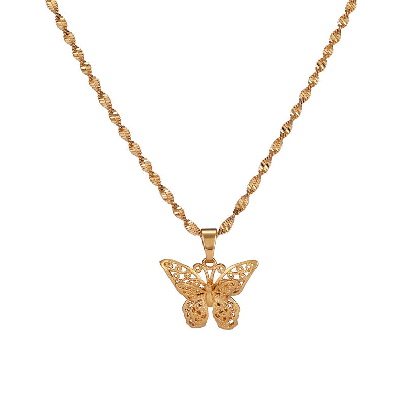 Gold Butterfly Charm Choker