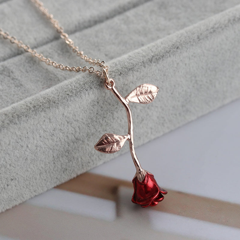 Rose Flower Pendant Necklace