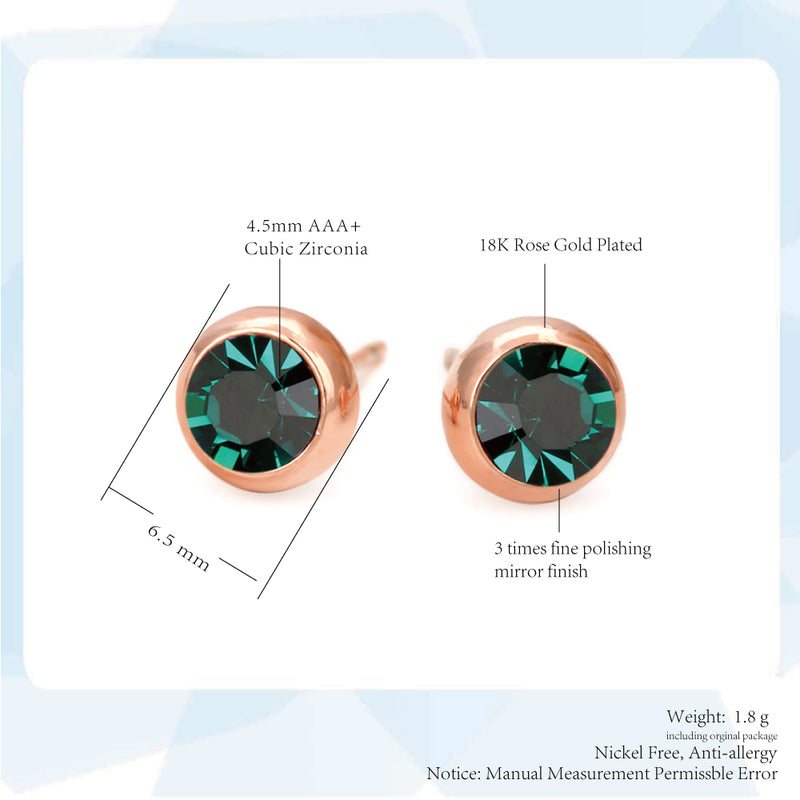 Lucia's Emerald Crystal Round Stud Earrings