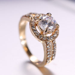 Gold Crystal Promise Ring