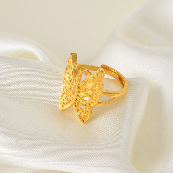 Gold Butterfly Ring Resizable