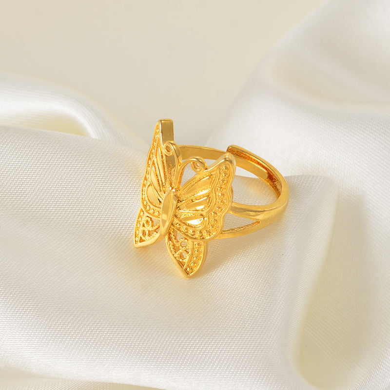 Gold Butterfly Ring Resizable